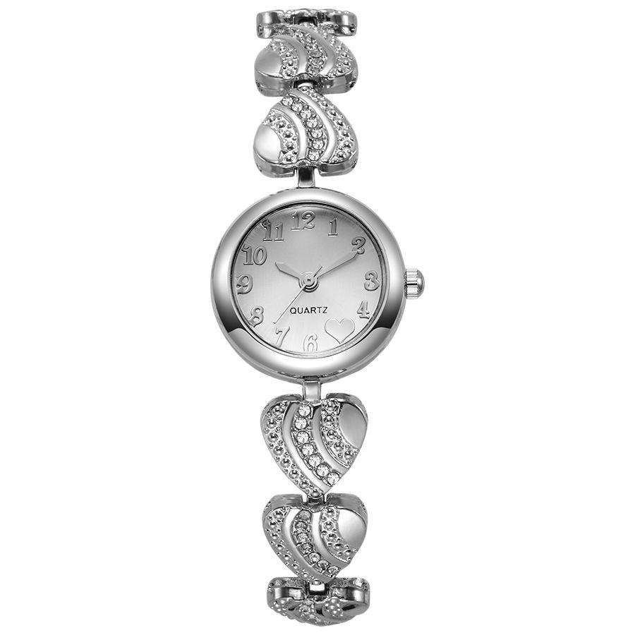 Women'S Peach Heart Bracelet Watch Quartz Watch Women'S Small Diamond-Encrusted Watch Bracelet
