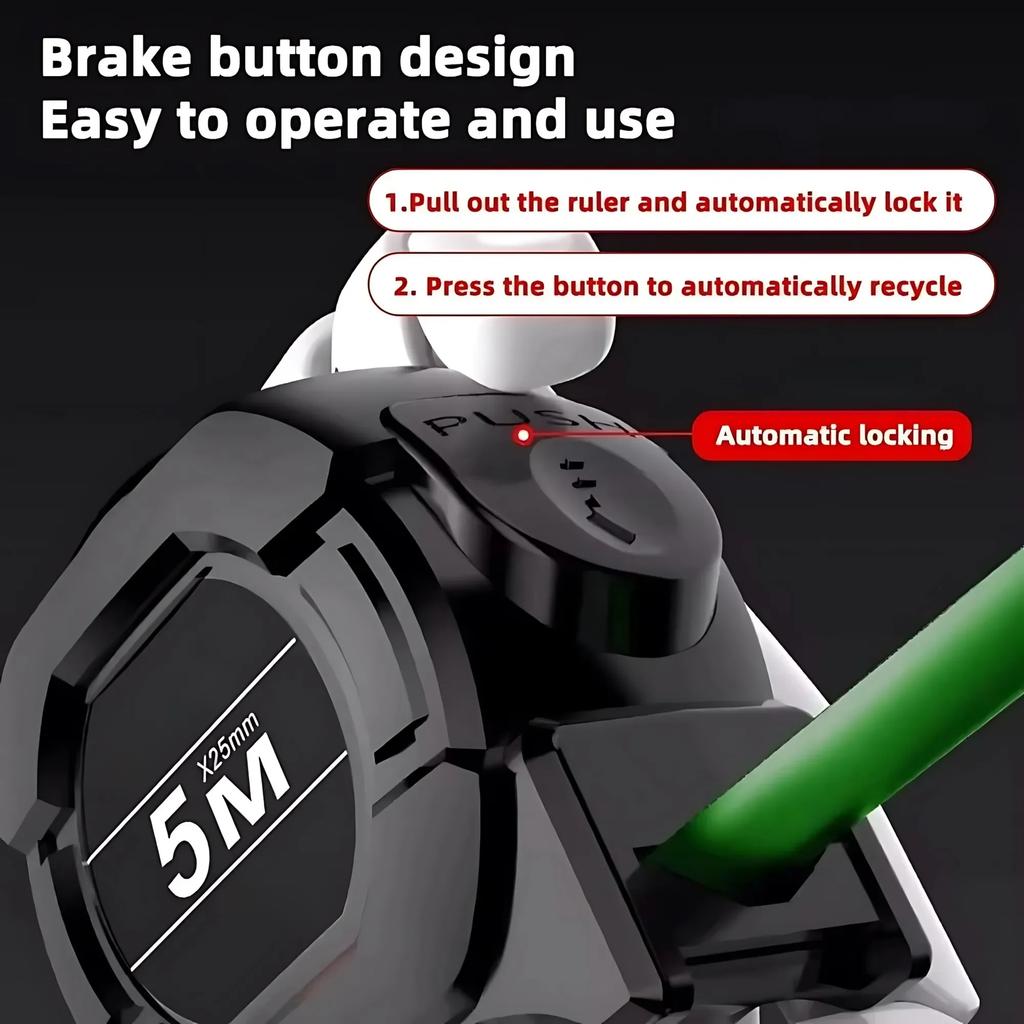 Xiaomi Fluorescent Black Gold Steel Tape Measure 5M 7.5M 10M High Precision Drop Resistant Thickened Self-locking Wear-resistant Tool