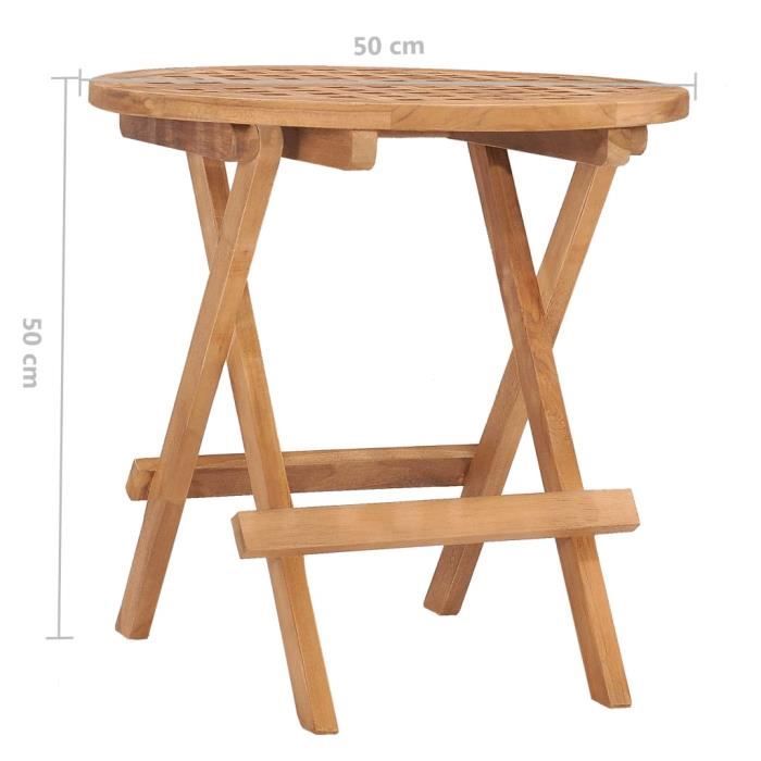 VidaXL Folding Garden Table 50x50x50 Cm, Solid Teak Wood