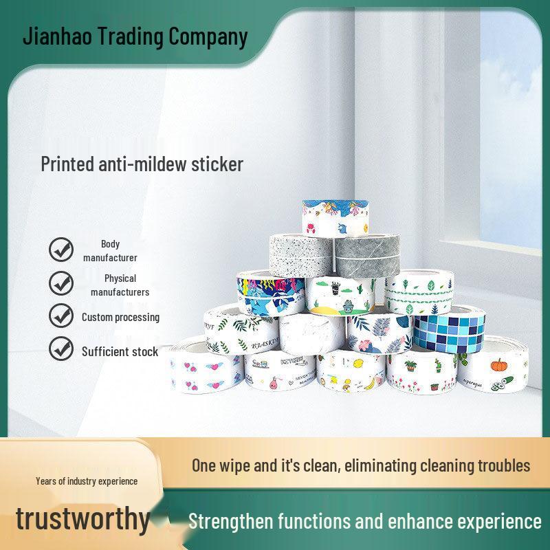 Waterproof Anti-Mold Stickers: Bathroom, Kitchen, Sink, Stovetop, and Toilet Self-Adhesive Grout and Oil-Proof Tape.