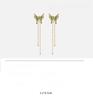 Green Butterfly Tassel Earrings for Women Long Retro Mosquito Coil Ear Clip Without Ear Piercings