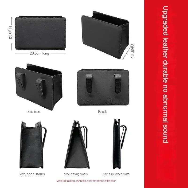 Car Interior Storage Organizer Foldable Leather Trash Bin Seatback Hanging Multi Pocket Car Door Storage Box for Auto Accessory