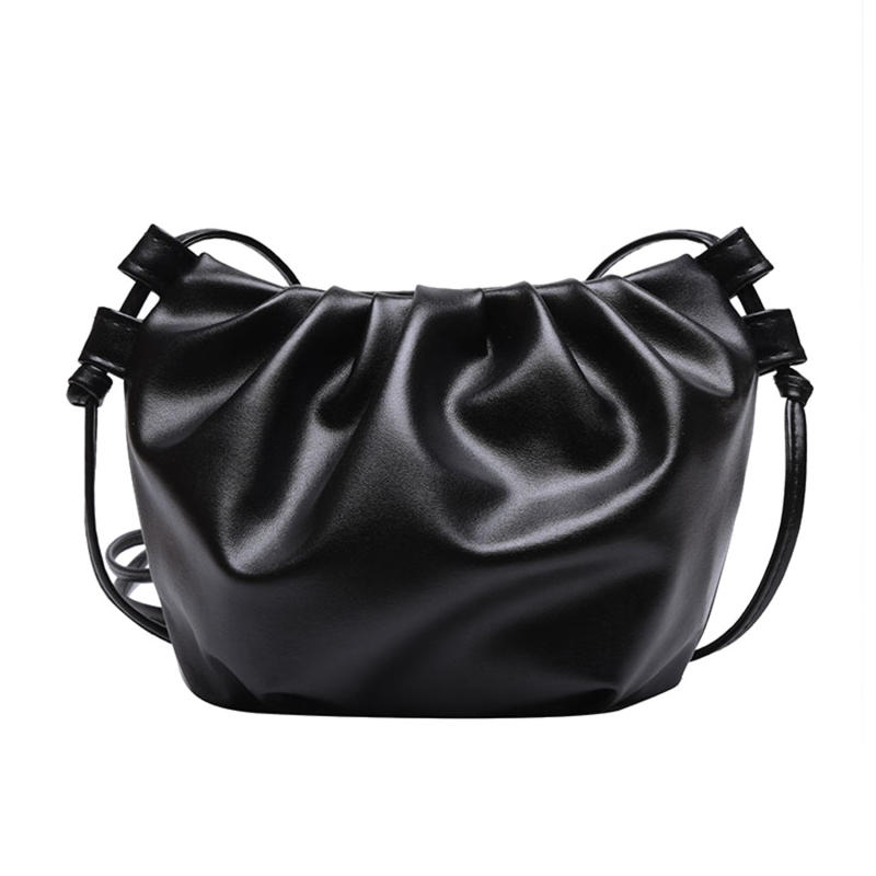Women's Fashion Cloud Shape Evening Bag Niche Design Solid Color Leather Shoulder Messenger Bag