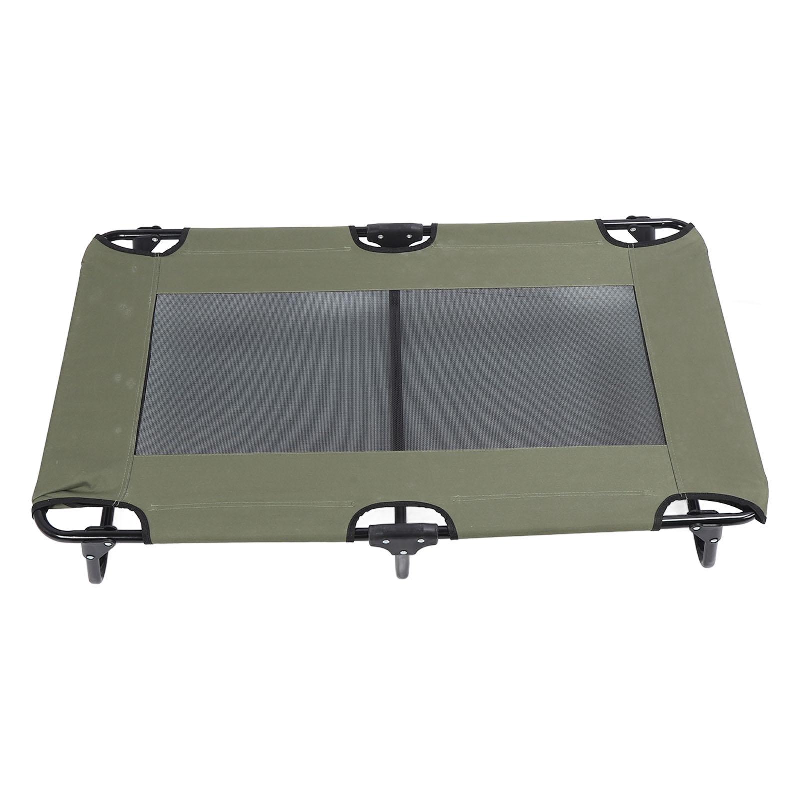 

Поднятая кровать для собак, складная охлаждающая кровать для собак, переносная приподнятая кровать для домашних животных для улицы, зеленая 107x61x18cm