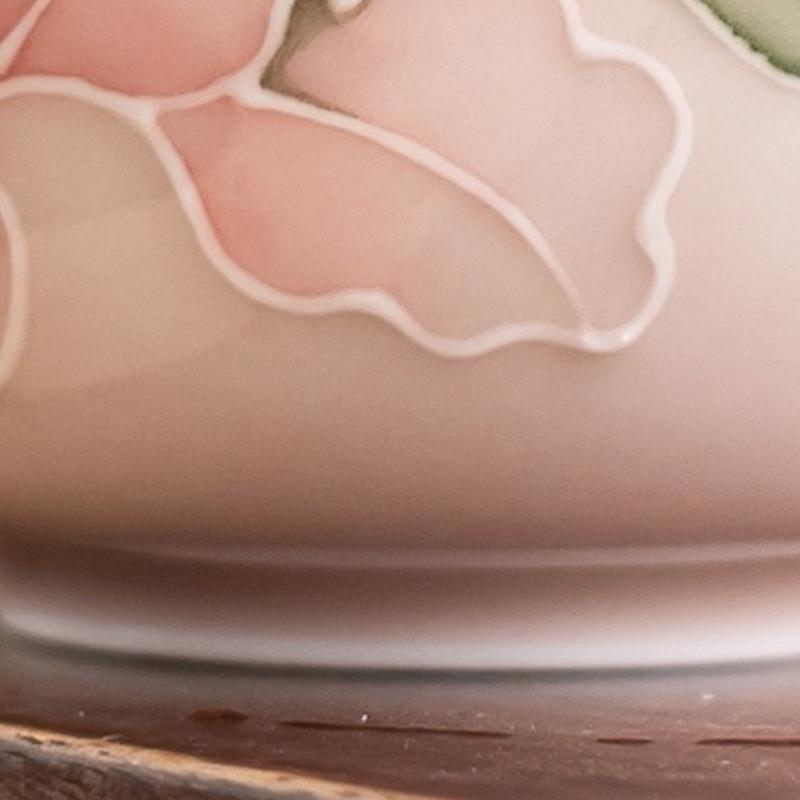 Handbemalte gestapelte Teetasse Rosa Lilie Keramik Meistertassen Retro Vintage Haushalt Teeschalen Chinesisches Kung Fu Teeservice Geschenkbox