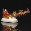 Santa In Sleigh with Flying Reindeer Ornament Illuminated Art Figurine Sculpture for Home Restaurant Desktop Cabinet Living Room