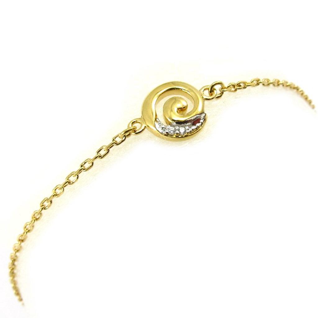 Les Trésors De Lily [K3388] - White Gold 'Goddess' Gold Plated Bracelet - 8 Mm