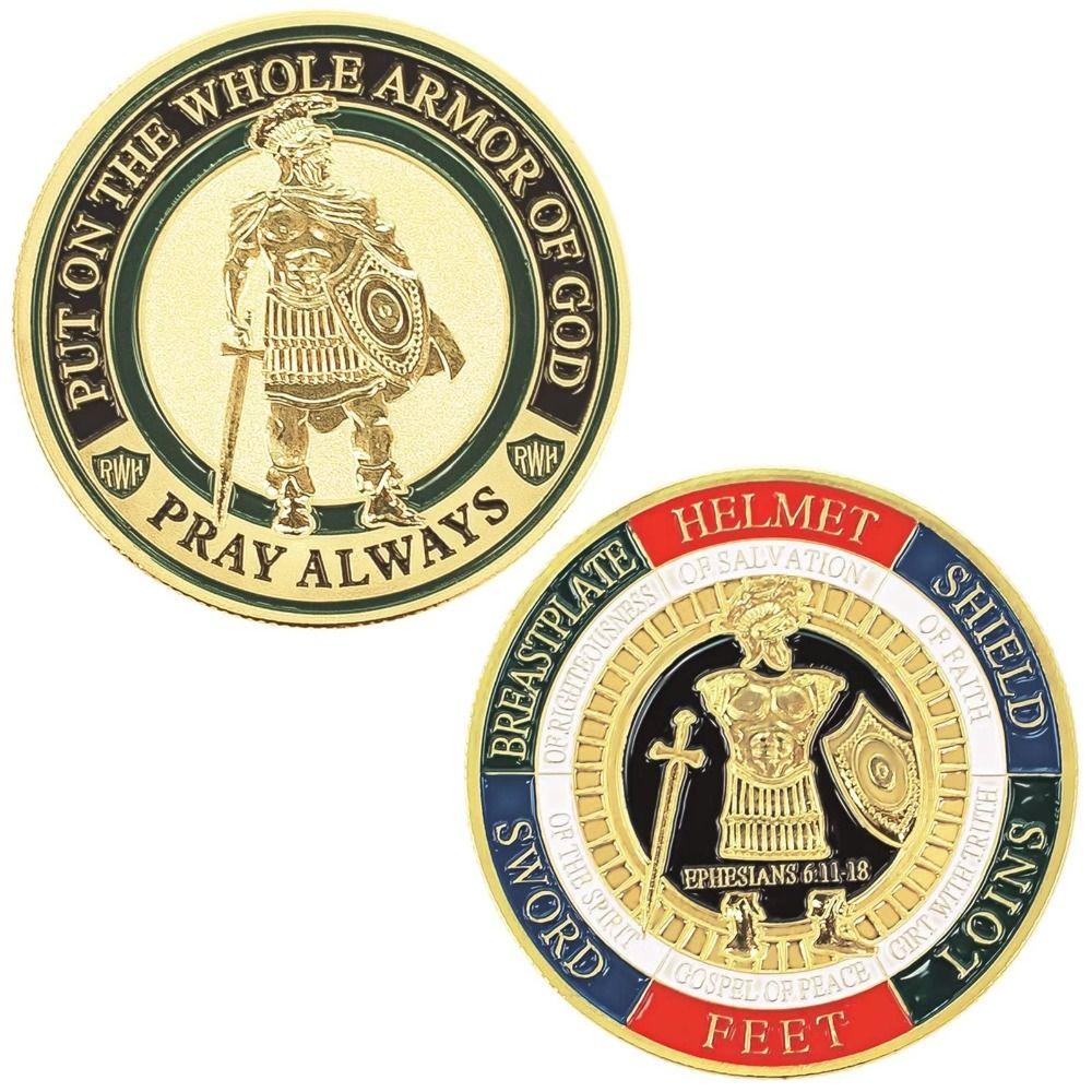Souvenir Coin Souvenir Coin The Full Armor of God Challenge Coin Put On Collectible Coins Decoration Culture Challenge Coin Gift
