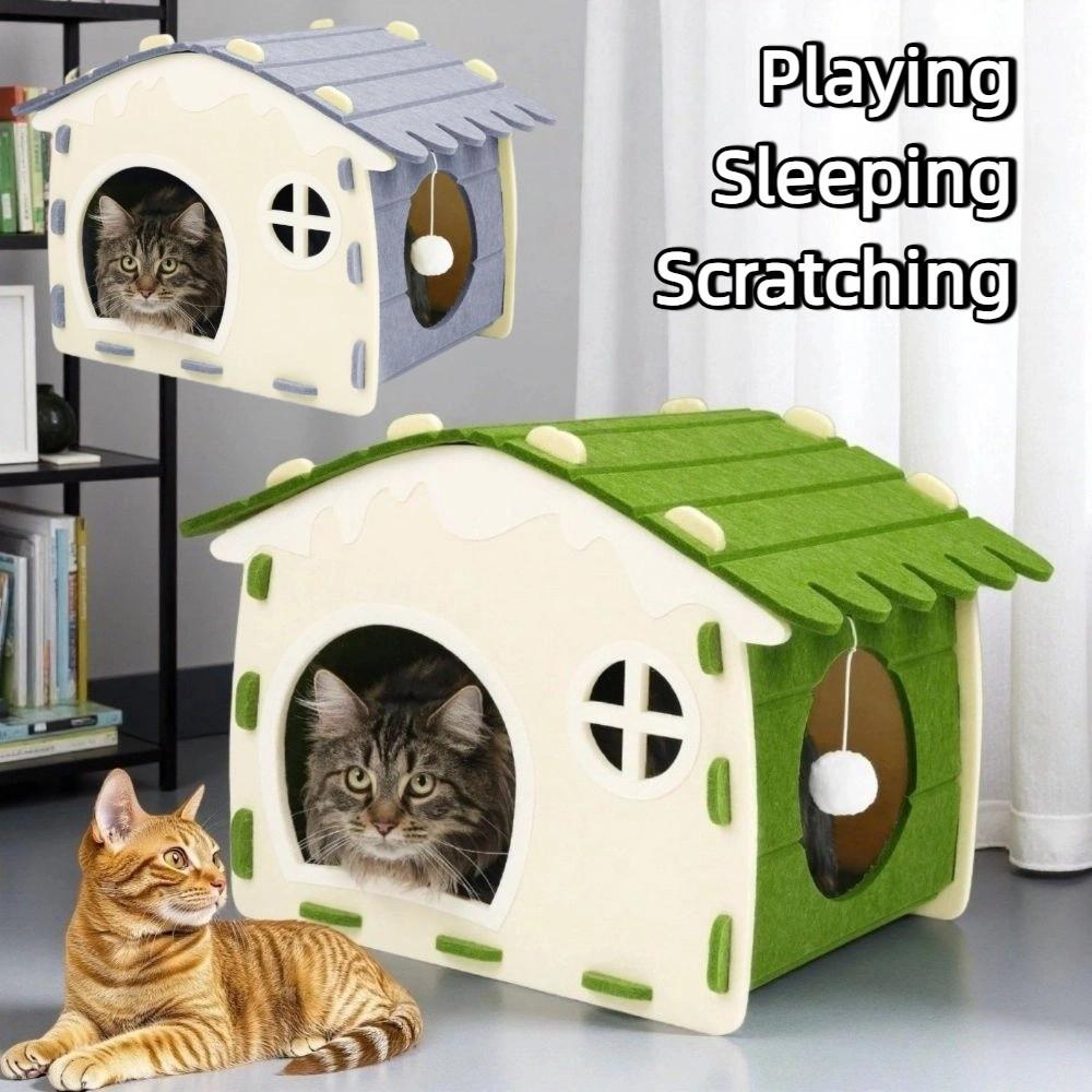 Wear-resistant Cat House Felt Material Cat Cave Fun Cats Bed Indoors Cat Scratching/Sleeping