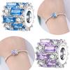 Charms Copper Original Blue Zircon White Purple Cross Zircon Beads Fit Bracelet Women Jewelry Diy Making Fine Gift