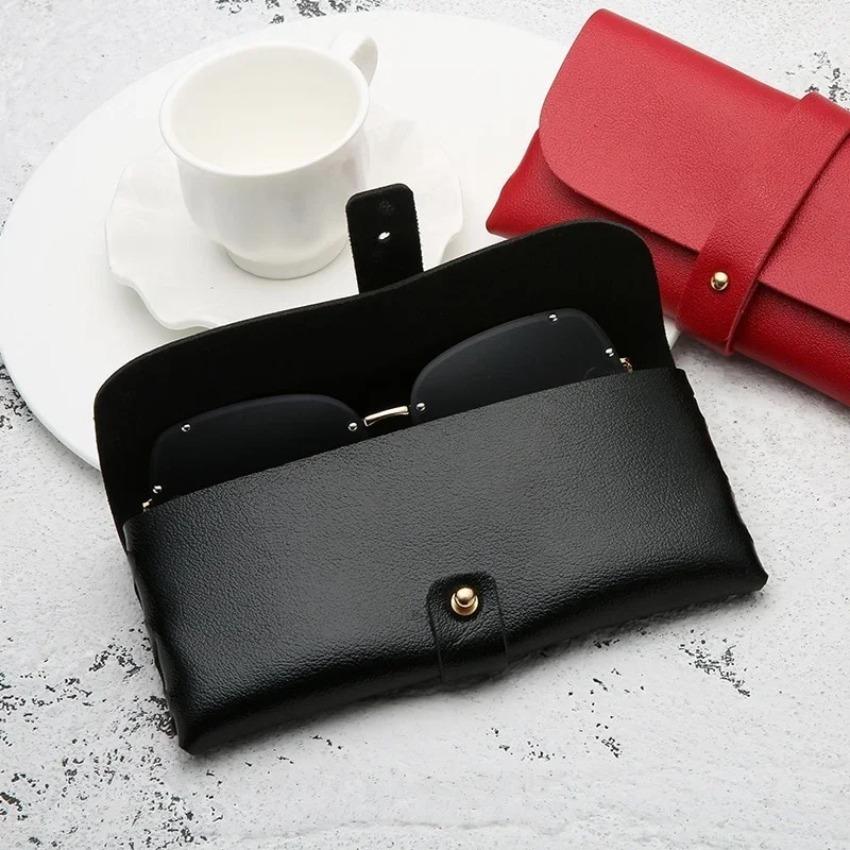 1Pcs Eyeglasses Case Sunglasses Box Glasses Case Women Leather Soft Glasses Bag Fashion Portable Sunglasses Box Bag Accessories