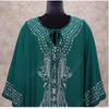 Embroidery Kaftan Beach Tunic Cotton Beach Cover Up Saida De Praia Swimsuit Women Bikini Cover Up