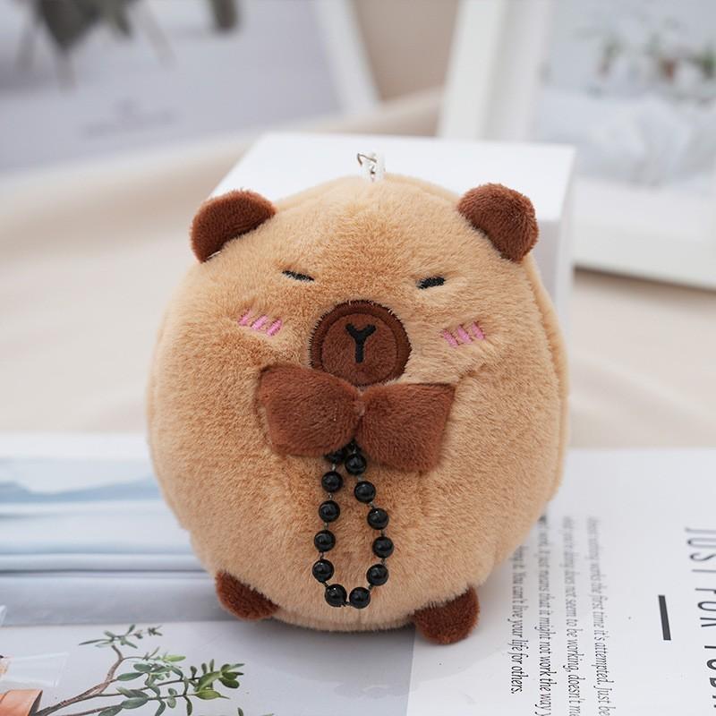 Keychain Plush Capybara Character Keyring Sparkling Children Animal Gift Doll Style 9
