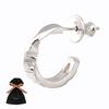 Paul Smith Shadow Stripe Emboss Single Gift Includes Authentic Dust Bag Care Gift Shop Bag 240904 270 Earring, Wrapped, & Cloth, Present, (Silver)