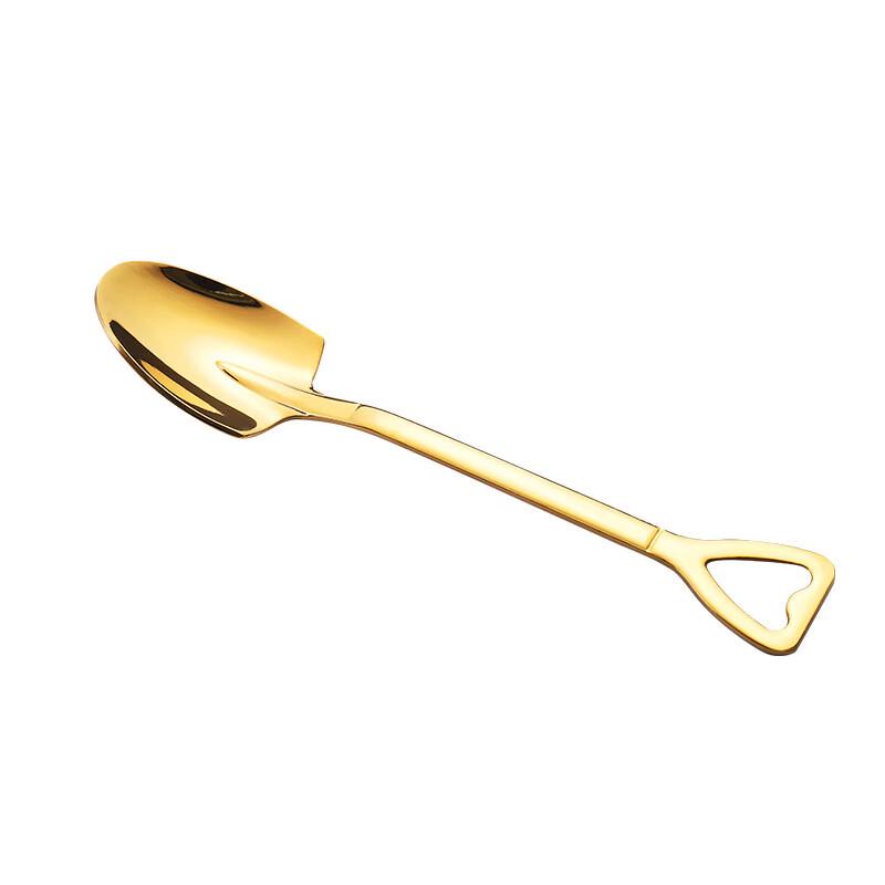 Heart-Handle Gold Stainless Steel Dessert Scoops