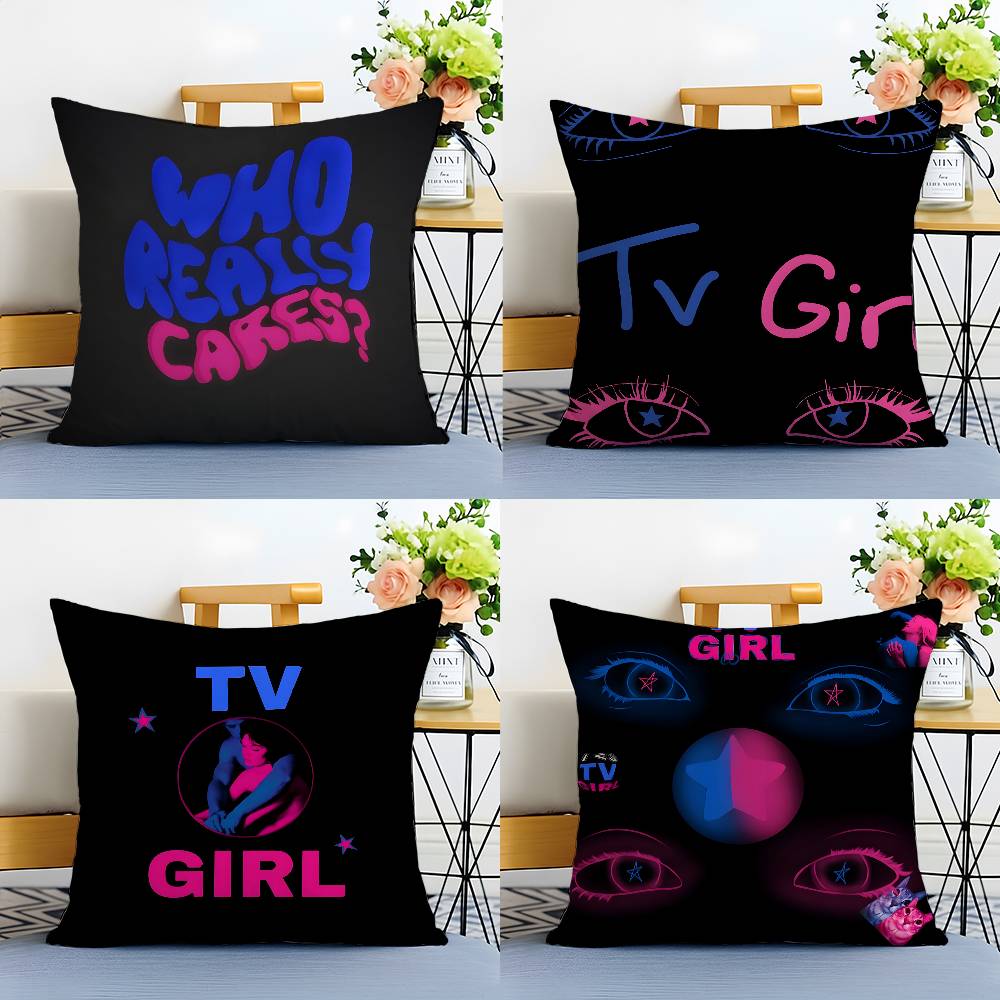Hot T-TV Girl-MT Who Really Cares Pillow Case Printing Pillowcase Living Room Sofa Cushion Cover Bedroom Room Decor