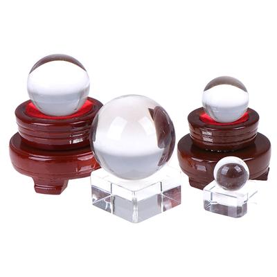 Wood Display Stand Base Holder For  Ball Sphere Stone Decor