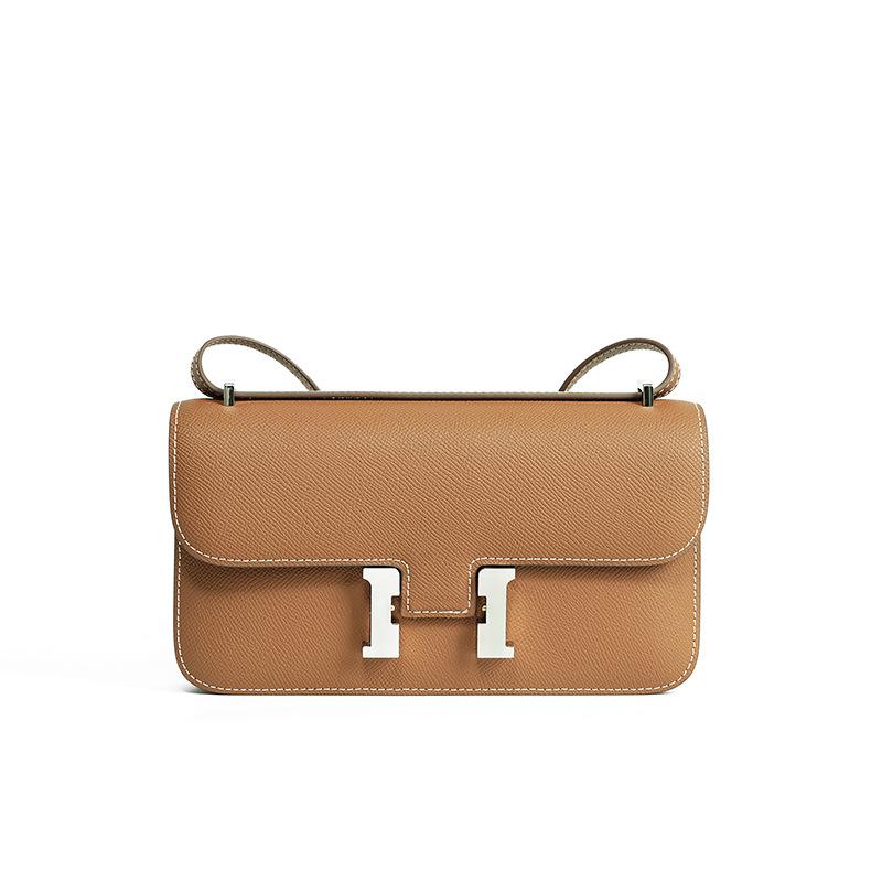 Rindsleder Tasche vielseitige Umhängetasche, Unterarm Leder einfach Mädchen High-End Sommer Schultertasche brown