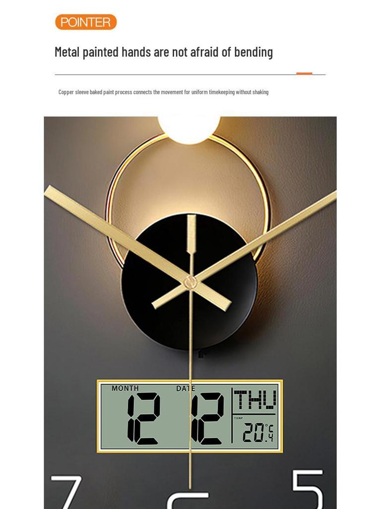 Bestselling Bluetooth Wall Clock with Automatic Time Sync, English LCD, and Perpetual Calendar - Wall-Mounted Electronic Clock