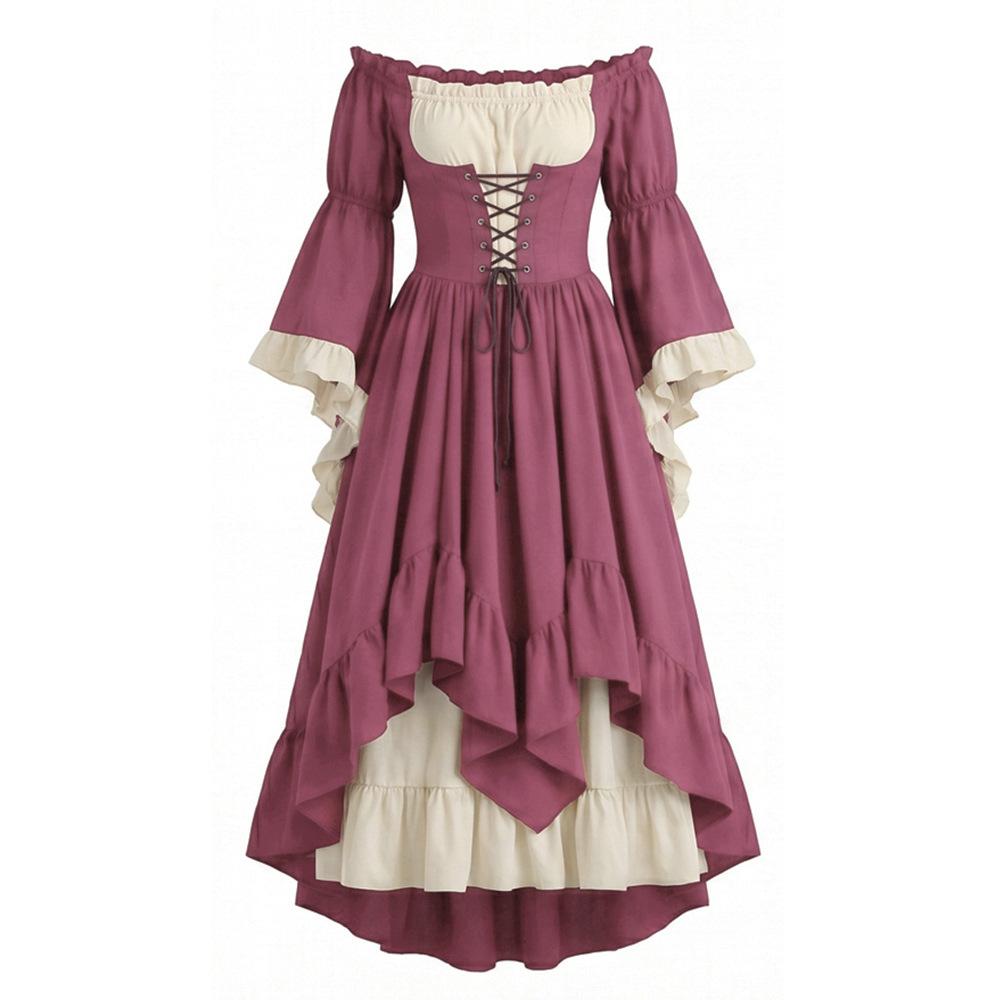 Medieval Dress Court Renaissance European And American Vintage Costume Puff-sleeve Waist-cinched Dresses Halloween Costume