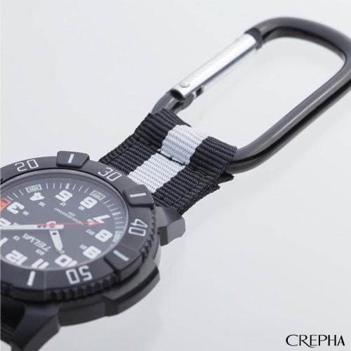 Klefer Men's Analog Pocket Watch with Carabiner, Waterproof, Nylon Strap, Black Dial, CB-A272-BK
