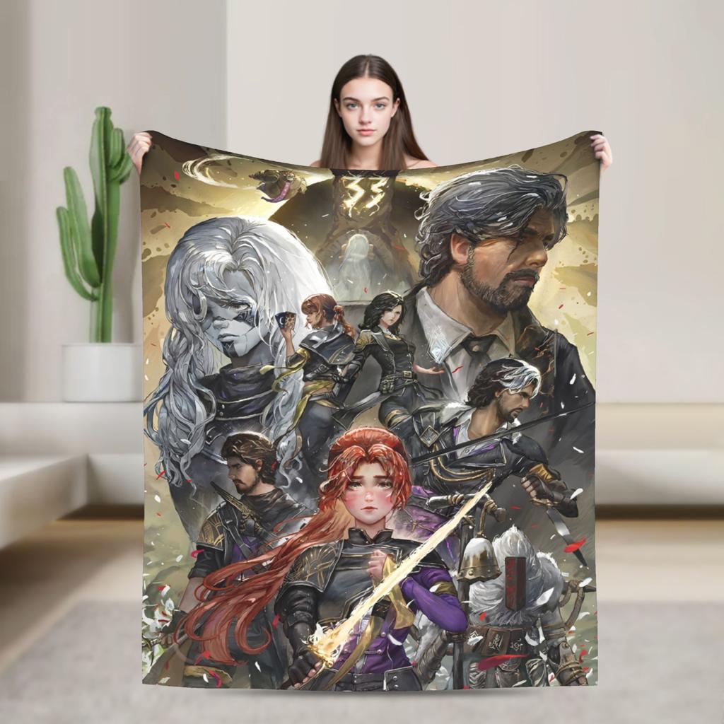 Clair Obscur Expedition 33 Gustave Flannel Throw Fashion Blankets Video Game for Couch Knitted Fashion Blanket Travel Warm Portable Quilt