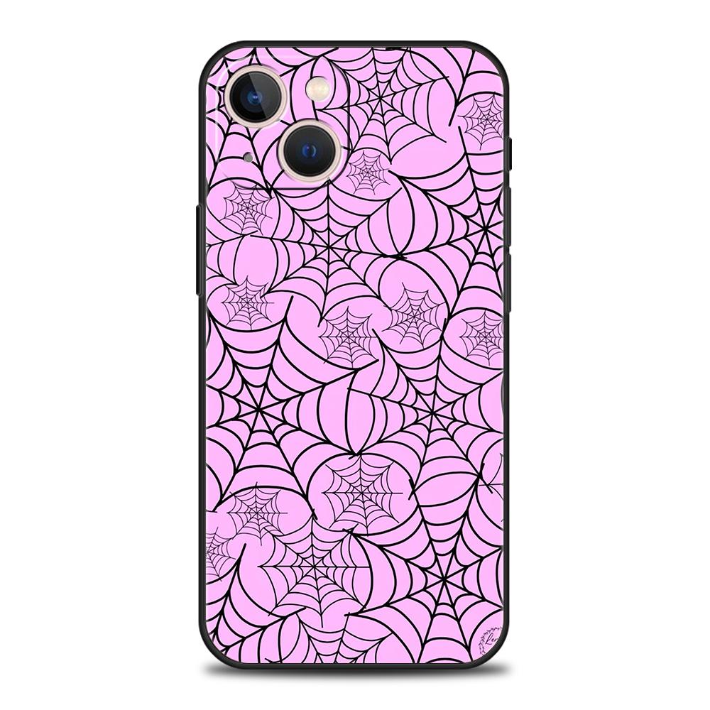 Luxury TPU Soft Phone Case For iPhone 17 Air 16E 16 11 15 14 Pro MAX 12 13 7 8 Plus X XR XS SE 2022 Cover Black Spider Web