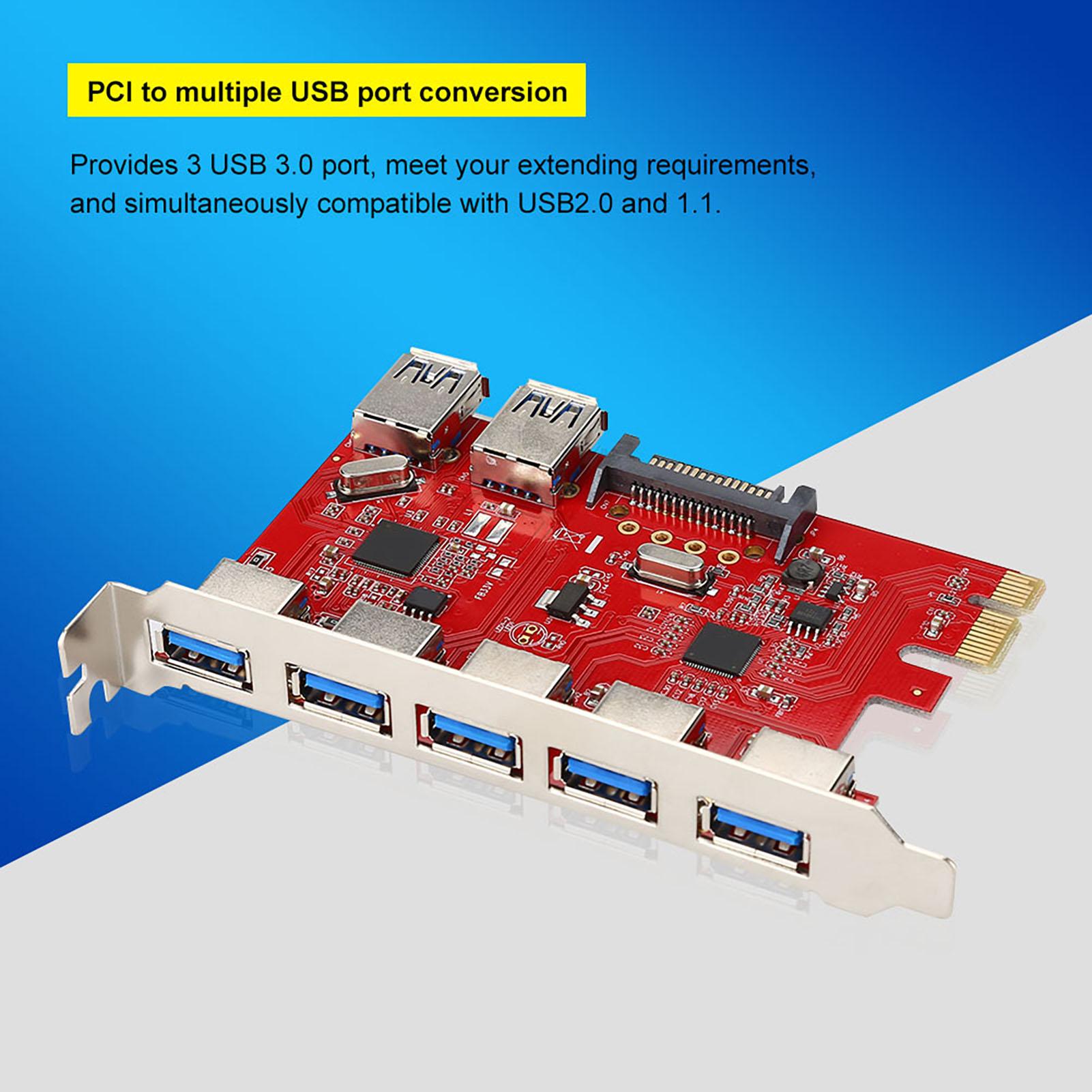 

PCI-E на 5 портів USB 3.0 і 2 порти USB 3.0, вбудований RJ45 1 Гбіт/с через адаптер плати розширення