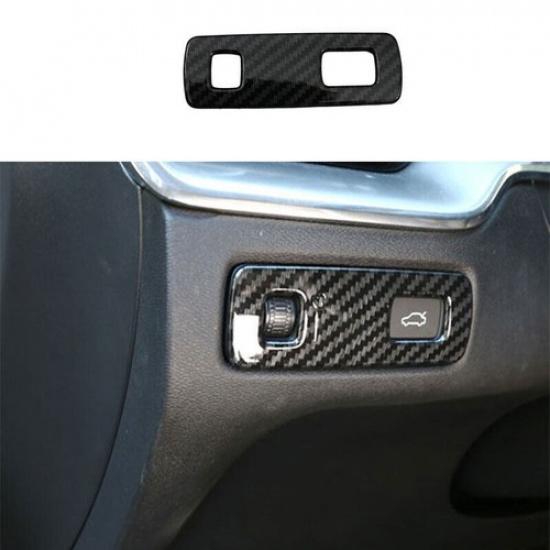 ABS Carbon Fiber Headlight Button Frame Cover Trim Fit For Volvo S60 ~