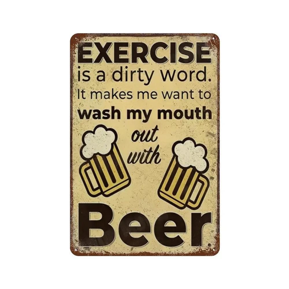 Vintage Drink Beer Aluminum Sign Alcohol Metal Sign Backyard Bar Retro Plaques For Man Cave Pub Cafe Club Rules Painting Deco