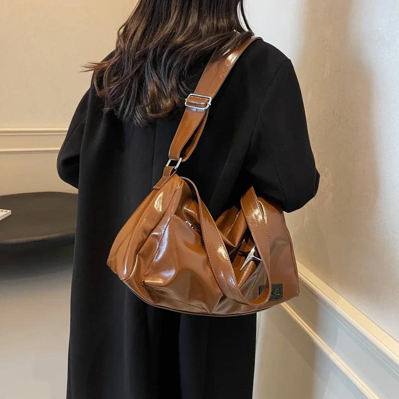 Women's PU Shoulder Bag Monochromatic Large Capacity Casual Bag Crossbody Bag Quality Trendy