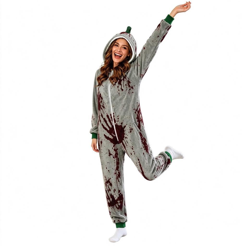 Unisex Halloween Print Hooded Outfit for Halloween Party
