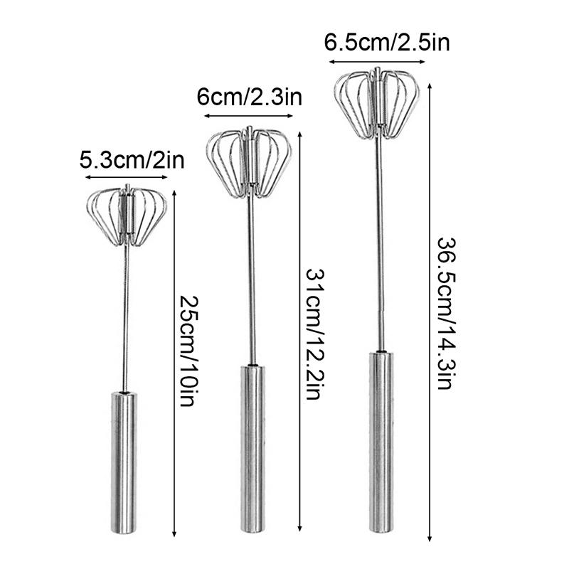 Edelstahl Eierquirl Halbautomatischer Schneebesen Manueller Handmixer Eierschneider Eierrührer Eierwerkzeug Küchenzubehör