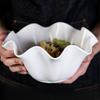 Creative Pure White Ceramic Bowl with Rolled Edges Sauce Dish Dessert Fruit and Vegetable Salad Bowl Tableware Decoration Bowl