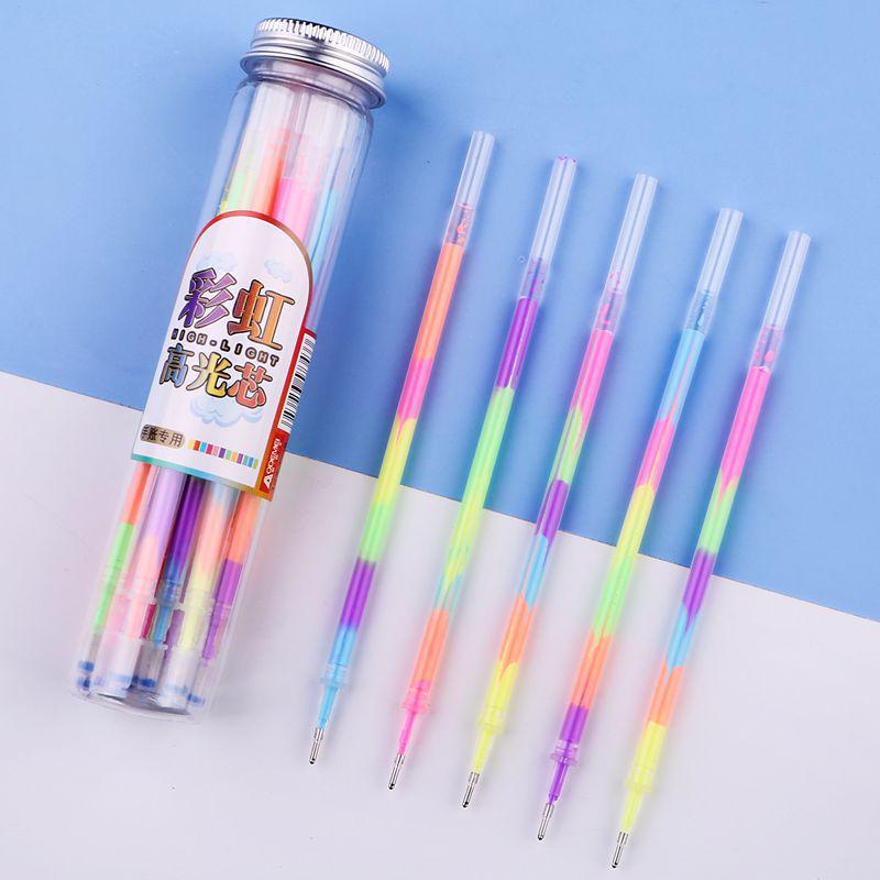 12-Color Pen Set: Journaling Pens, Rainbow Highlighter Refills, and 0.5mm Neutral Needle Pens, 12 pcs/Barrel.