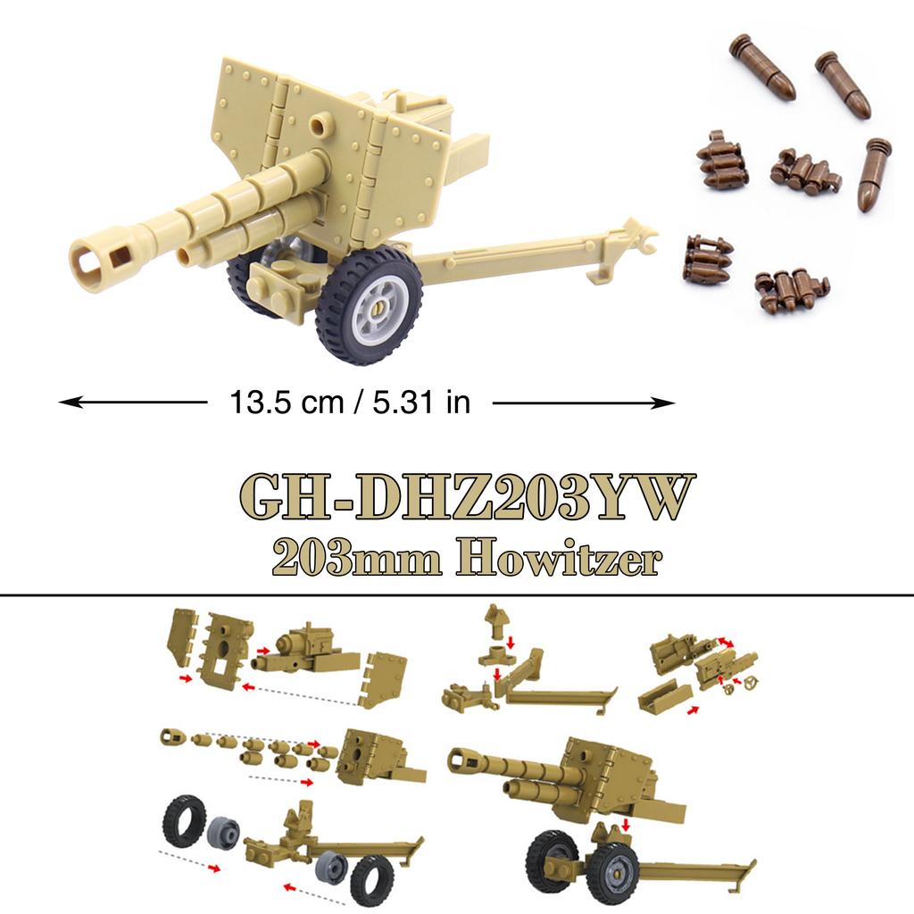 WW2 88mm Flak Gun Cannon Rocket Artillery Military Army War Weapons Soldier MOC Playmobil Scale Model Building Block Children Kid Toy