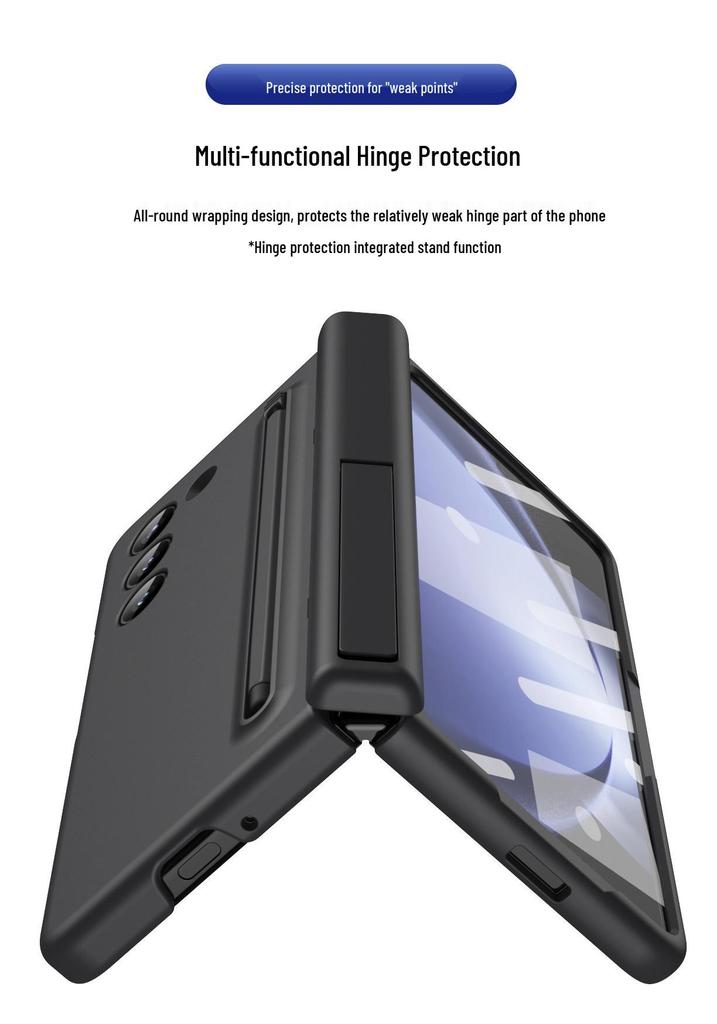 Samsung Z Fold8 Ultra Telefoonhoesje met Pennenhouder & Schermbeschermer voor Fold7/6, Stylus Stand.