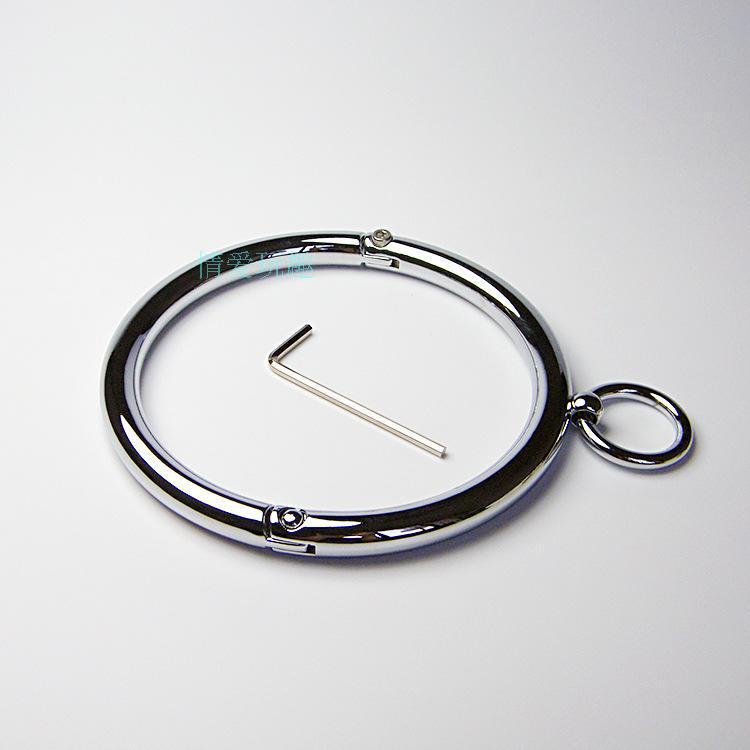 Metal Traction Collar with Nipple Clamps for BDSM Slave Training