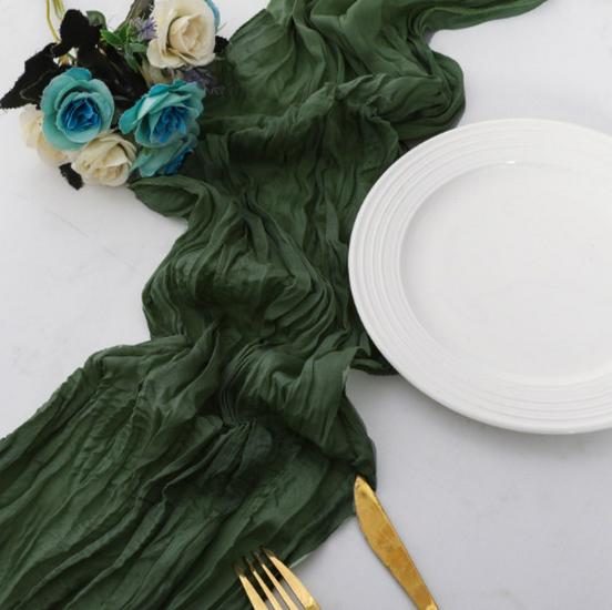 Bohemian Dreamy Bali Yarn Crepe Pleated Table Runner Tablecloth