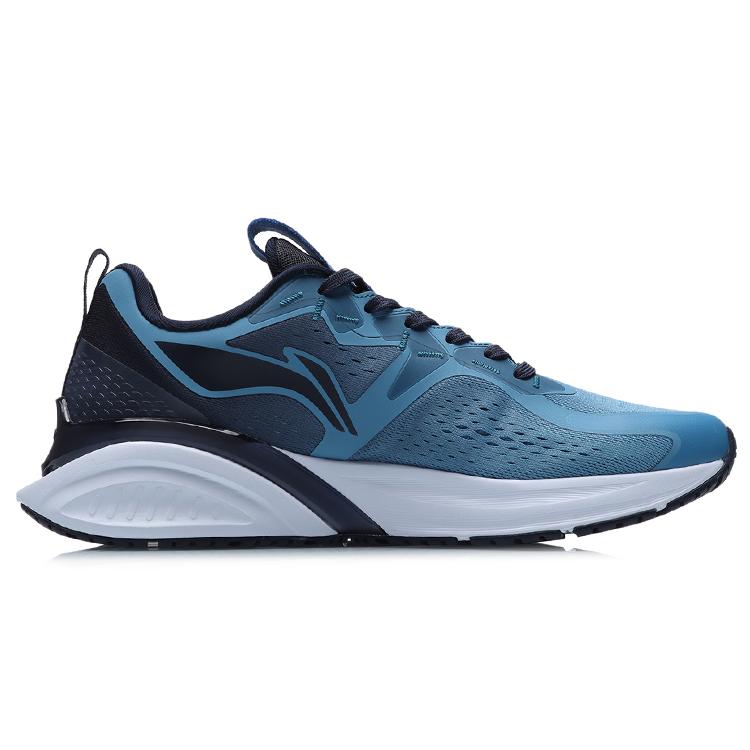 New LiNing Cushioning Low Top Running Shoes Unisex Blue Black ARHR049-2