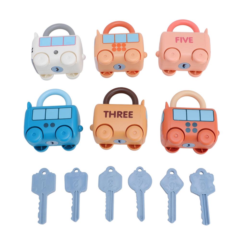 Lock and Key Car Toys Fine Motor Skills Cartoon Animal Sensory Matching Sorting Early Learning Toy W