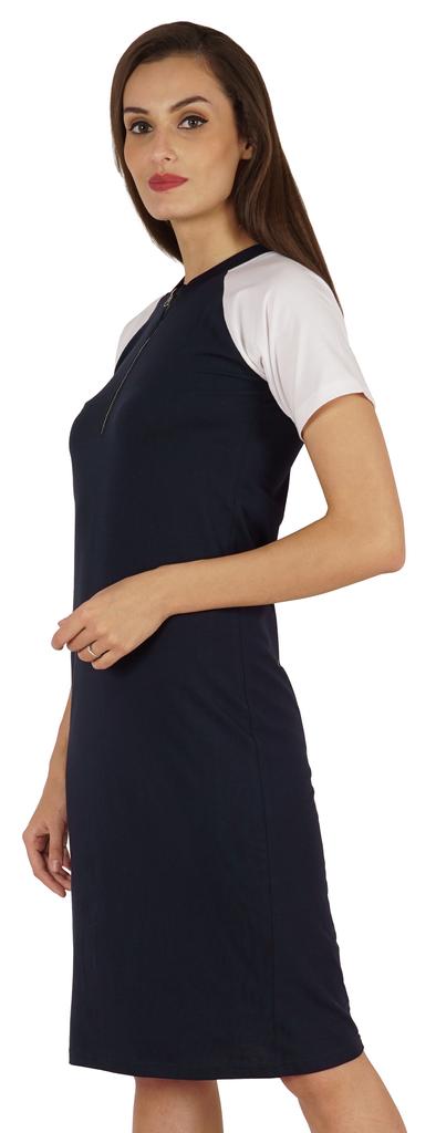 Inkmeso Solid Short Raglan Sleeves Dress For Women  s Summer Casual Sporty Bodycon T-Shirt