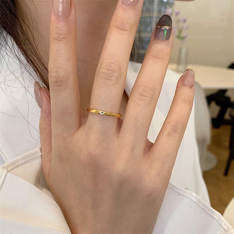 

Многогранное кольцо-ромб с покрытием из 18-каратного золота - Модное украшение на указательный палец для женщин Size 6