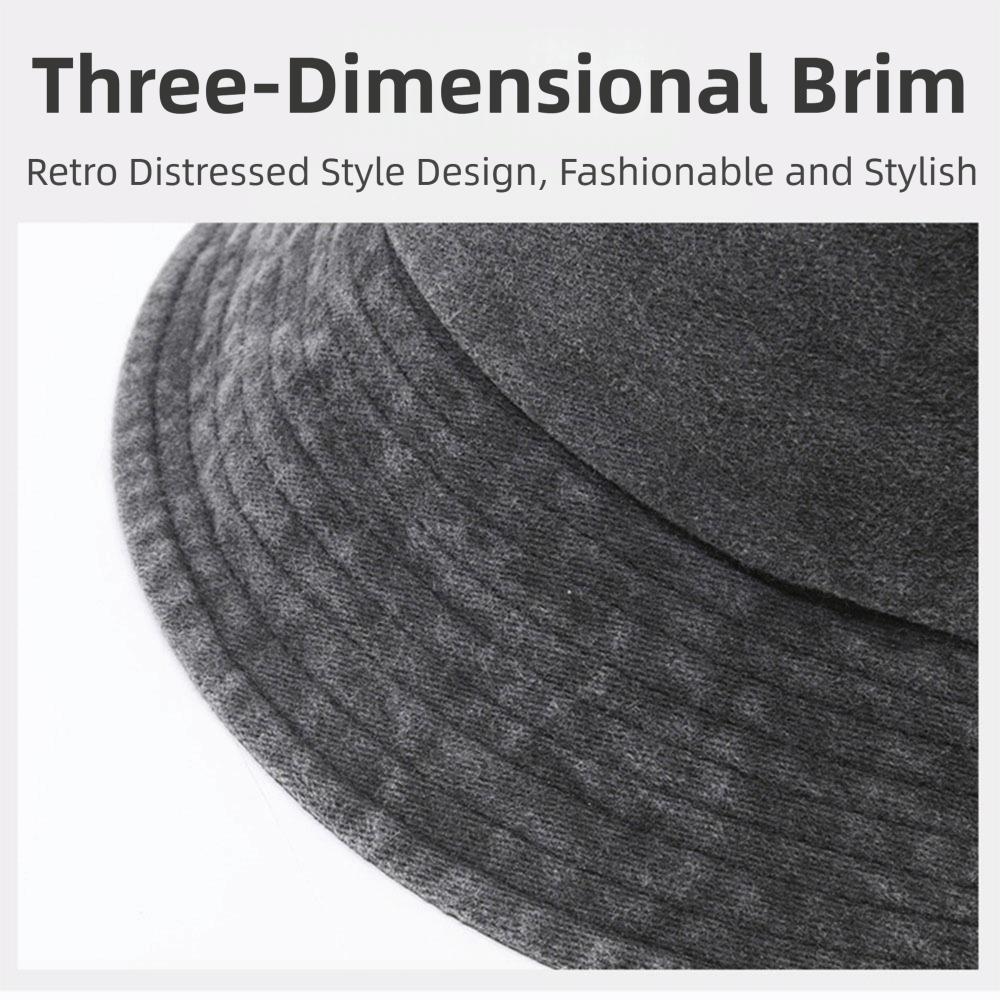 Fashion Solid Color Bucket Hat Wide Edge Washed Denim Fisherman Hat Thin Foldable Boonie Hat Summer Season