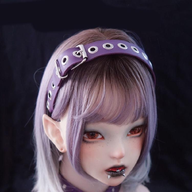 Fashion Punk PU Headband with Studded Rivet for Parties Nightclubs