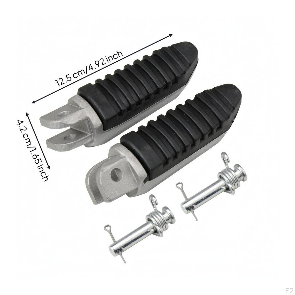 Motorcycle Foot Pegs with Rubber Pads Aluminum Alloy