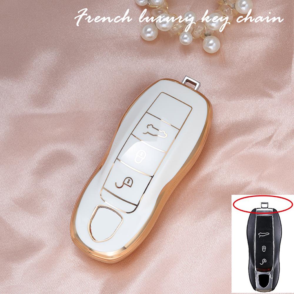 

For Porsche 718 Cayenne Panamera 911 Macan Key Case Key Cover Taycan Cayman Boxster Key Shell Car Accessories Protective Case