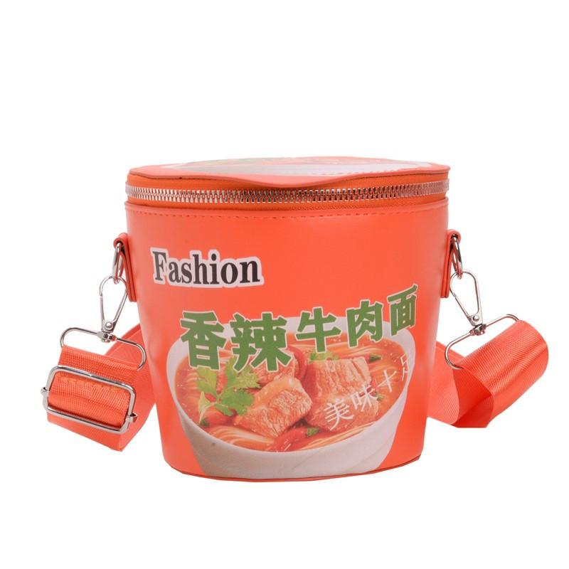 

Large Capacity Instant Noodle Shoulder Crossbody With Zipper Closure For Daily Use помаранчевий