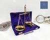 Brass Apothecary Balance Scale with Velvet Box: Vintage Style Decor