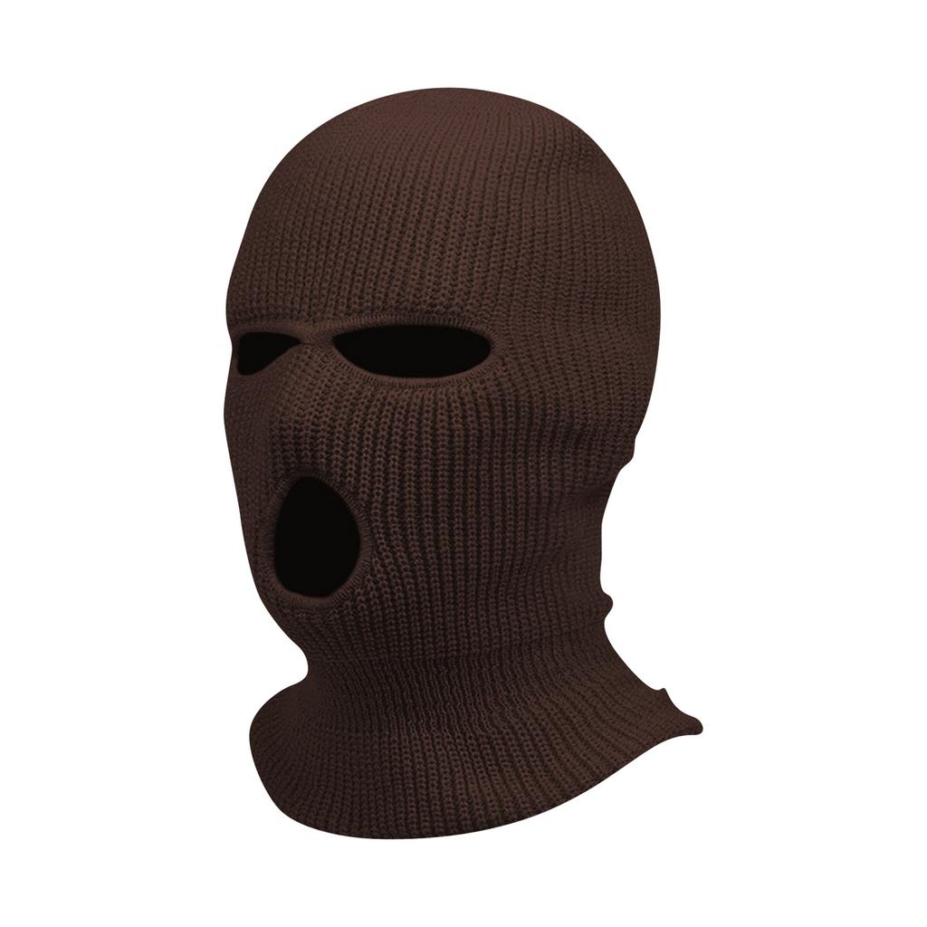Motorcycle Windproof Full Face Knit Hats Custom SkiMask Men Warm Wool Balaclava Embroidery Winter Hats Knitted 3 Holes Ski Mask